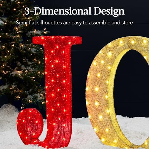 best choice products 3-piece christmas joy yard decoration, side view