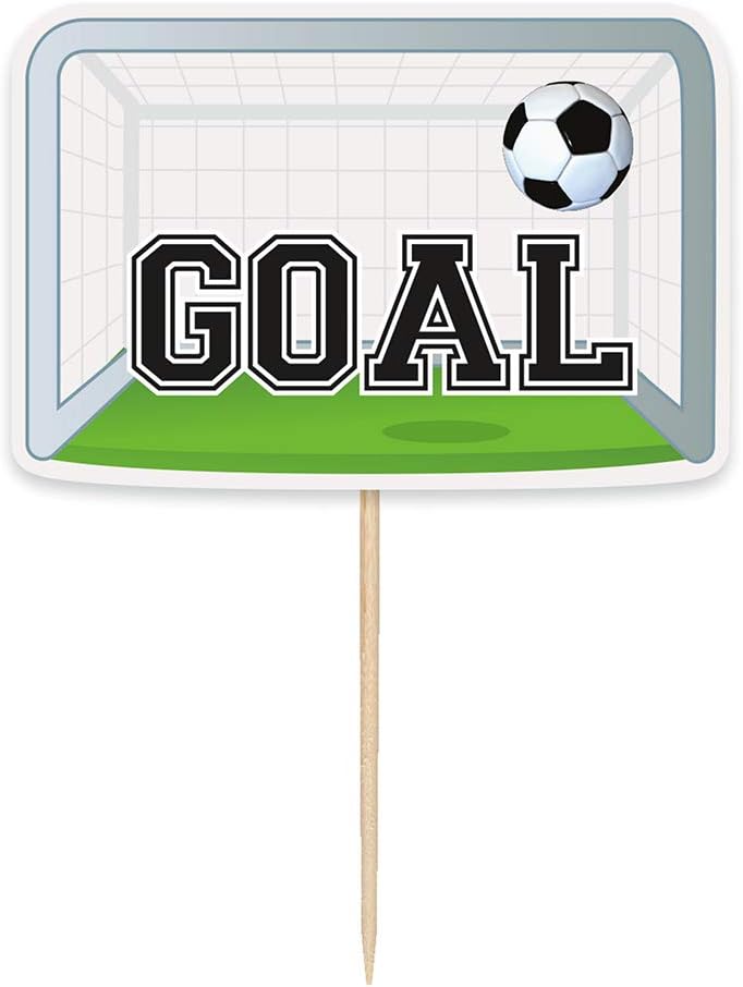 Striking 3D Soccer Cake Toppers (8cm x 18cm) - Premium White & Black Design - Perfect for Soccer Enthusiasts & Celebrations - 6ct