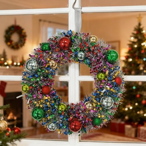 16" christmas wreath for front door, christmas decoration, package contents