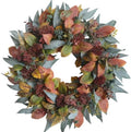 22-inch fall front door wreath artificial green brown, main product view