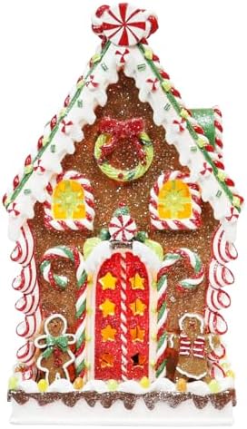 moments in time gingerbread village house 13.78”h handcrafted, close-up detail