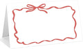 25 Pack Red Bow Wave Place Cards, Editable Name Cards for Table Setting, Tent Cards Food Label for Dinner Party, Bridal Shower, Wedding, Baby Shower and Events -T13