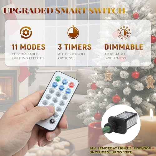 yitahome prelit snow flocked artificial full christmas tree showing dimensions