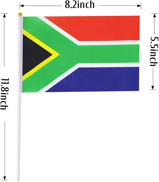 South Africa Flag South African Flag, Small Mini Handheld South Africa Flags on Stick, Ideal for Party Parades Sports Events Patriotic Festival Decorations