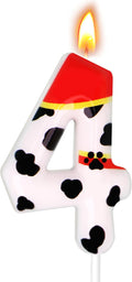 Dog Paw Birthday Candles, Number Candles for Birthday Party Cake Decoration Supplies (Red, Number 4)