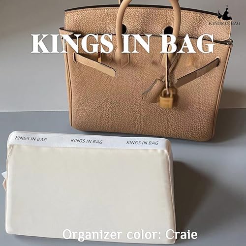 satin purse pillow insert for birkin 25, craie shown in use