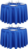 LTC LINENS 2 Pack 108 Inch Round Tablecloth Royal Blue - Great for 48 Inch Round Table Floor Length - Wrinkle Resistant Polyester Fabric Cloth for Wedding