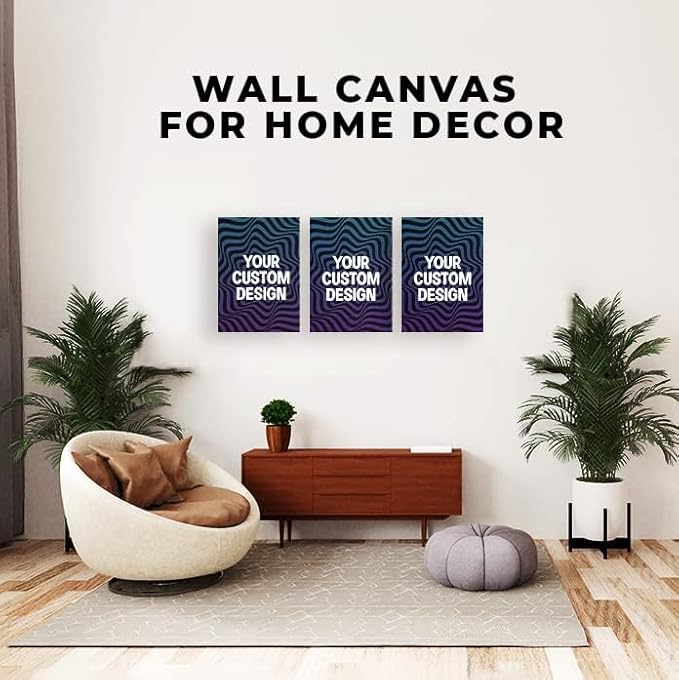 Dreamcontroller Custom Wall Canvas Posters Wall Art Decor (Set of 3) I Personalized Framed Photo To Canvas Print Banner For Bedroom, Livingroom & Office | Made In Usa | Fast Delivery | Hd Print
