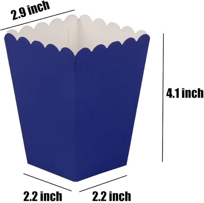 YESON Navy Blue Popcorn Boxes Mini Paper Popcorn Box for Party,Pack of 36