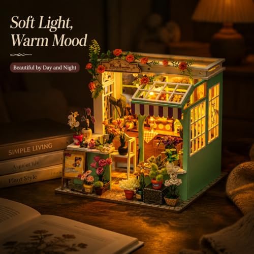 diy miniature flower house book nook kit with showing dimensions