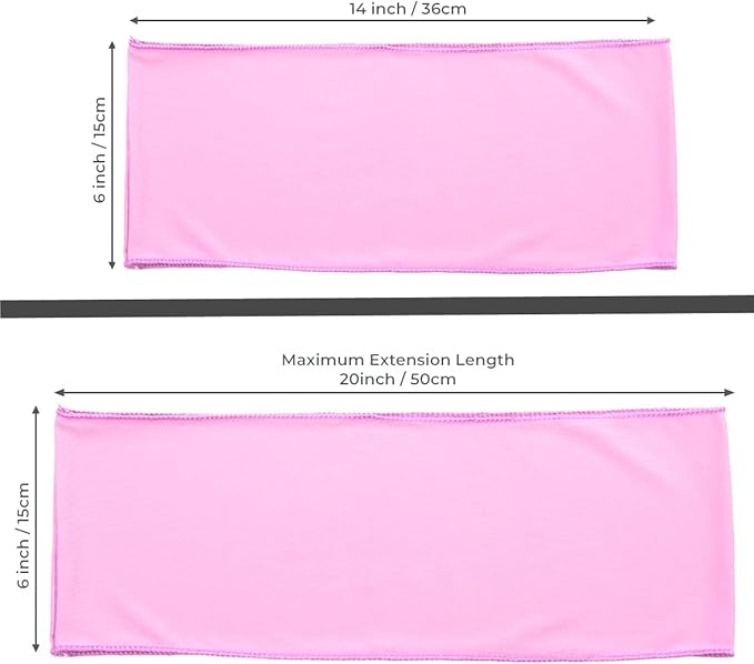 MDS Pack of 75 Spandex Chair Sashes Bows Elastic Stretch Dining Chair Bands Ties Without Slider Buckle Universal fits for Wedding Baby Shower Birthday Party Banquet Event Decoration - Pink