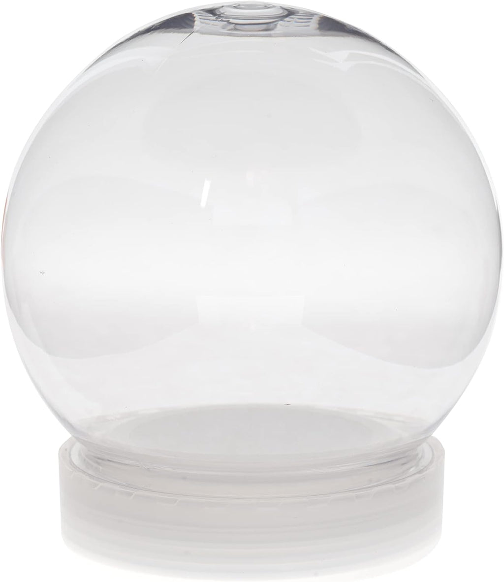 Creative Hobbies Pack of 6 (100mm) 4 Inch DIY Snow Globe Water Globe - Clear Plastic with Screw Off Cap | Perfect for DIY Crafts and Customization