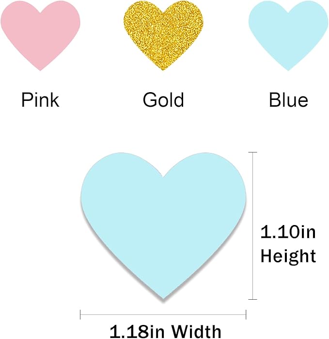 Blue Gold Pink Party-Decorations Gender-Reveal - 200Pcs Heart Confetti Sprinkle Paper Dot Table Decor Baby Birthday Ideas Even Party Supplies