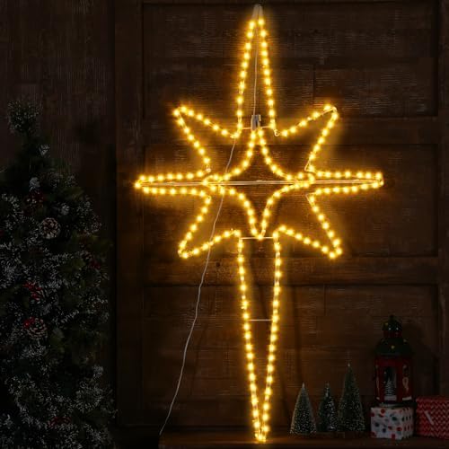 roceei 48" large led bethlehem star outdoor christmas, package contents