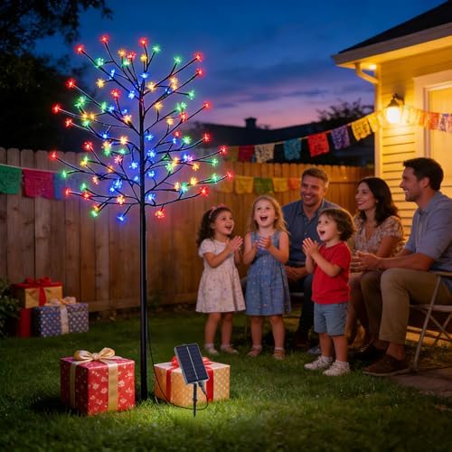 solar cherry blossom tree lights with remote for, package contents