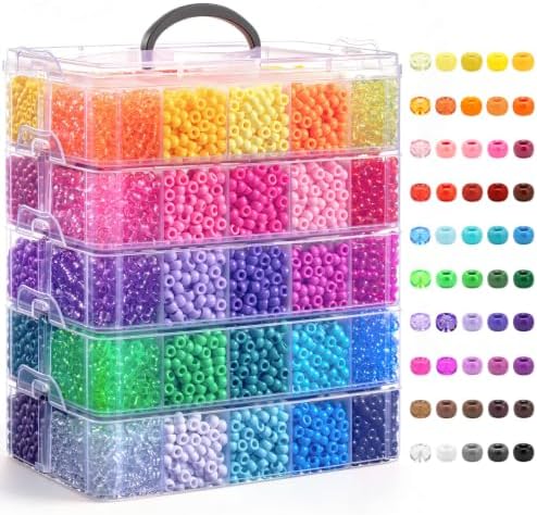 simetufy 14000pcs pony beads bulk 50 colors for, main product view