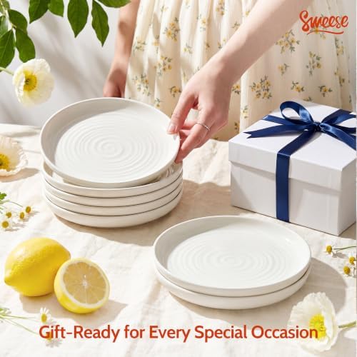 sweese appetizer plate, 6 in porcelain small dessert, package contents