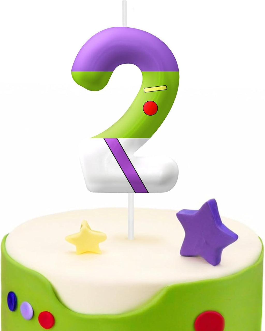 Green Birthday Candles, Number 2 Candle Themed Birthday Party Supplies, 2.4 inch Birthday Candles for Cake Topper Party Decorations, Birthday Decorations for Boys Girls (Number 2)
