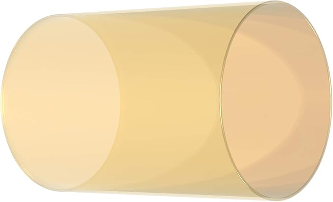 Electroplated Glass Hurricane Mirror Effect Cylinder Candle Holder Bottomless Glass Sleeve Lamp Shade Replacement (Gold,3X12)