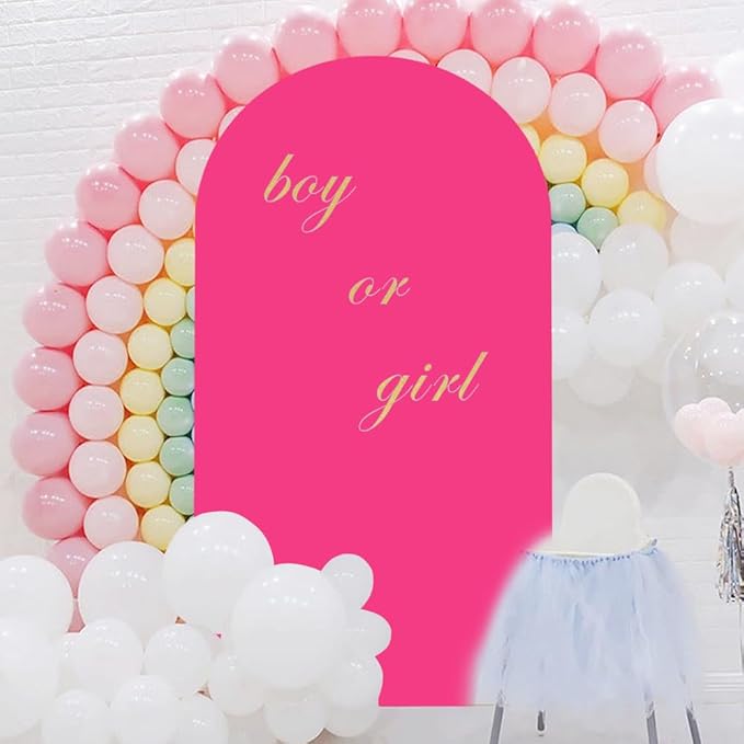 Hot Pink Arch Backdrop Wedding Arch Cover Double Sided Spandex Cover Decorations for Baby Shower Birthday Party