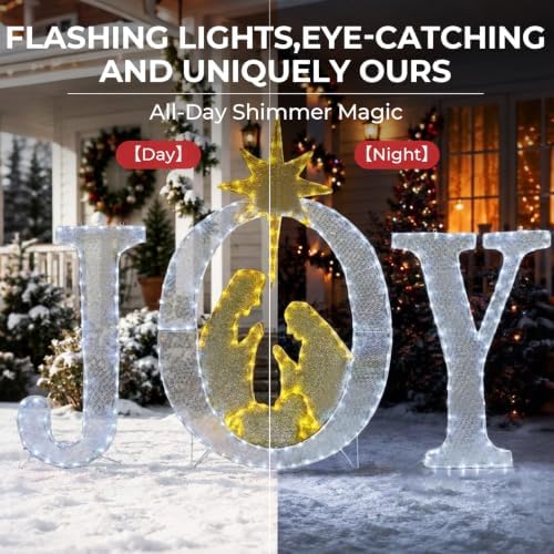 49-inch large outdoor christmas decorations joy lighted sign, package contents