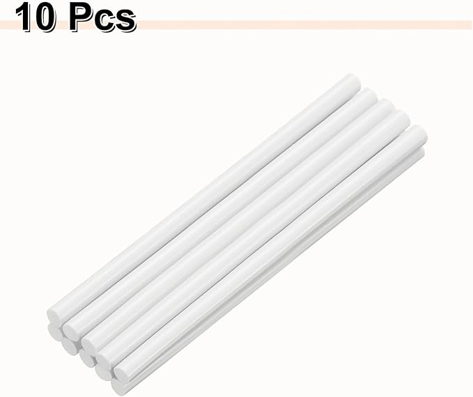 HARFINGTON 10pcs Hot Glue Sticks 0.28" Dia x 5.91" Long EVA Mini Hot Melt Adhesive Glue Stick for Hot Melt Gun Wood Plastic Glass Flowers Fabrics Foam, White