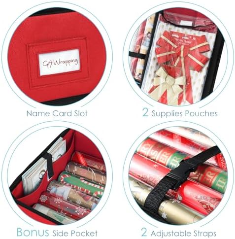 hearth & harbor wrapping paper storage container, side view