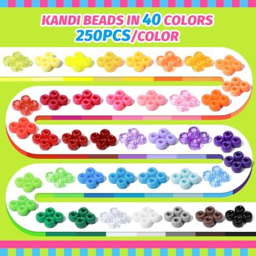 simetufy 10000pcs pony beads bulk, 40 colors for, side view