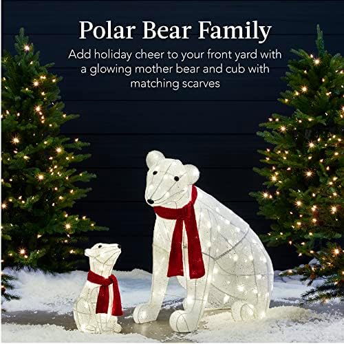 best choice products 32in 2-piece lighted polar bear shown in use
