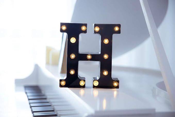 Foaky Black LED Marquee Number Lights Sign Light Up Marquee Number Lights Sign for Night Light Wedding Birthday Party Battery Powered Christmas Lamp Home Bar Decoration