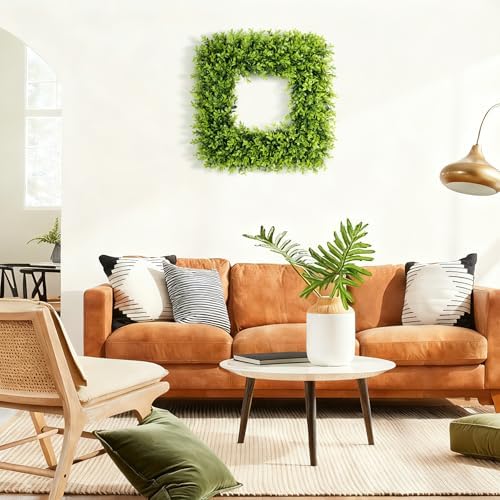 20 inch large boxwood wreath spring summer artificial, side view