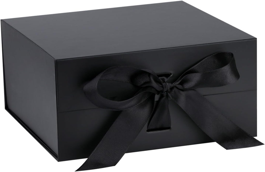 OEMVALATY Black Gift Box,6x6x3 Inches Gift Boxes with Lids for Presents with Magnetic Closure and Ribbon for Wedding,Storage,Birthday