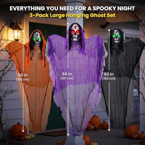 3 packs halloween decorations outdoor - bclgshine lighted, package contents