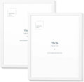 Opposite Wall - 11x14 in - White Solid Oak Wood Picture Frame - Lightweight, Versatile & Shatterproof - Wall Hanging Poster or Photo Frame - Wall Decor for Office, Gallery & Home - 2 Pack