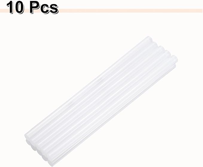HARFINGTON 10pcs Hot Glue Sticks 0.43" Dia x 11.81" Long EVA Mini Hot Melt Adhesive Glue Stick for Hot Melt Gun Wood Plastic Glass Flowers Fabrics Foam, Clear