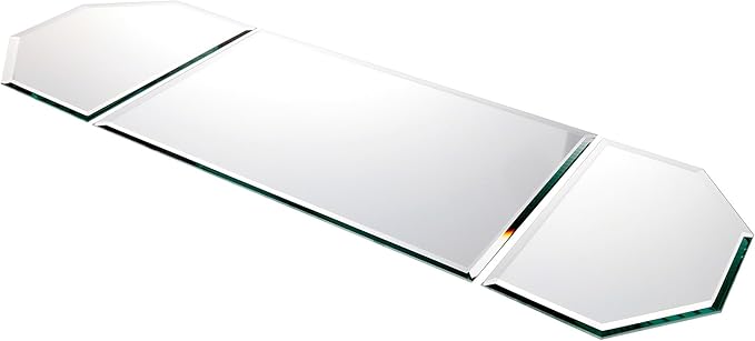Plymor 36" x 12" Runner Set, 5mm Thick Beveled Glass Mirror, Pack of 2