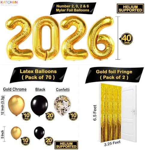 katchon set, pack of 86, new years eve, close-up detail