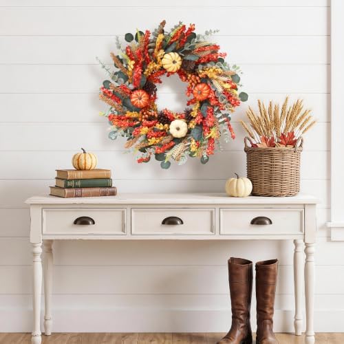 22" fall eucalyptus wreaths for front door with, package contents