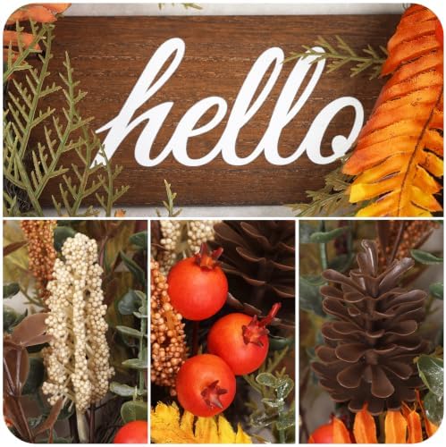paper fair 26 inch fall wreath for front, package contents