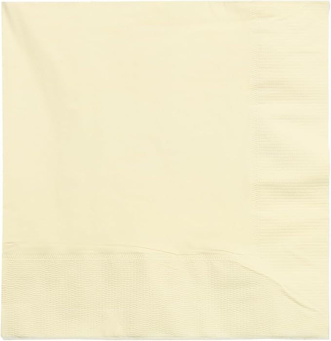 JAM PAPER Medium Lunch Napkins - 6 1/2 x 6 1/2 - Ivory - 50/Pack