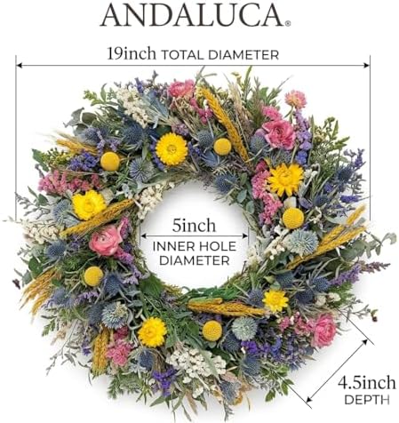 andaluca 19in preserved dried flowers natural botanical floral, side view