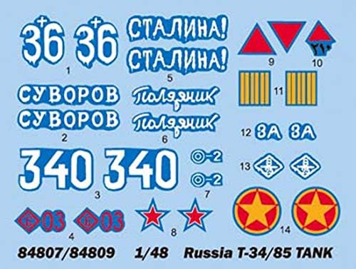 hobby boss russian t-34/85 tank model 1944 with shown in use