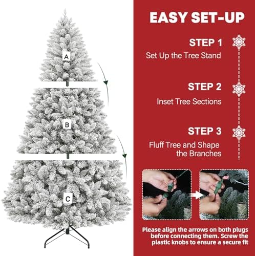 hykolity 6 ft prelit christmas tree with 1,032, close-up detail