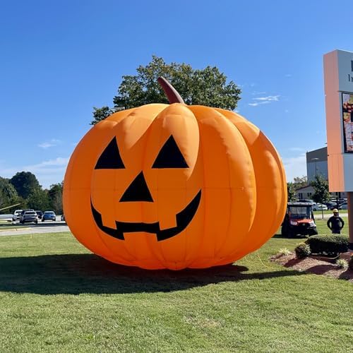 giant 26ft halloween inflatables pumpkin decorations, blow up shown in use