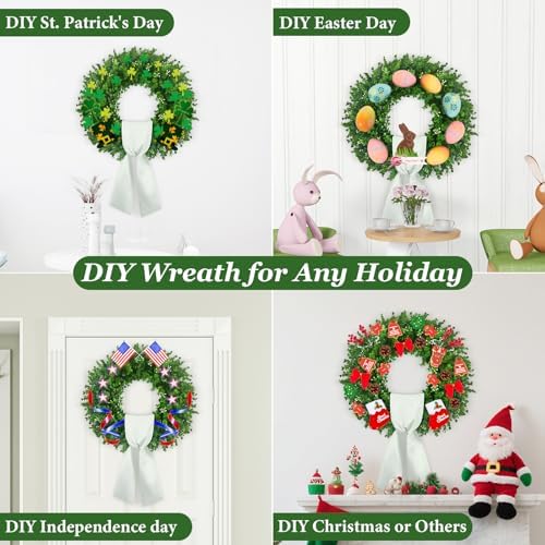 24'' boxwood wreaths front door, foldable green wreath, package contents