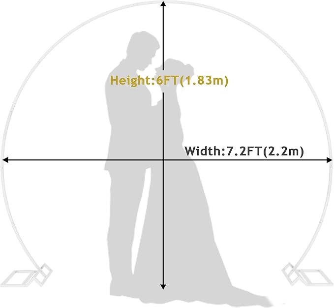 Wokceer Wedding Arch 7.2FT Round Backdrop Stand Metal Circle Backdrop Stand Circle Balloon Arch Stand Frame for Birthday Party Bridal Shower Anniversary Ceremony Candy Tables Celebration