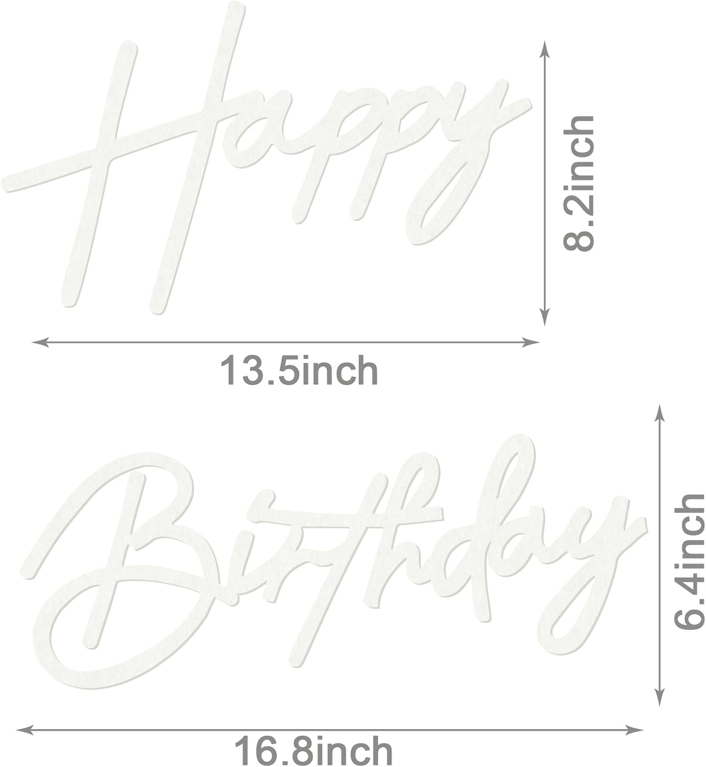 Happy Birthday Sign for Backdrop - Felt Happy Birthday Sign for Balloon Arch Birthday Party Balloon Arch Backdrop Decorations for Birthday Party Baby Shower - White
