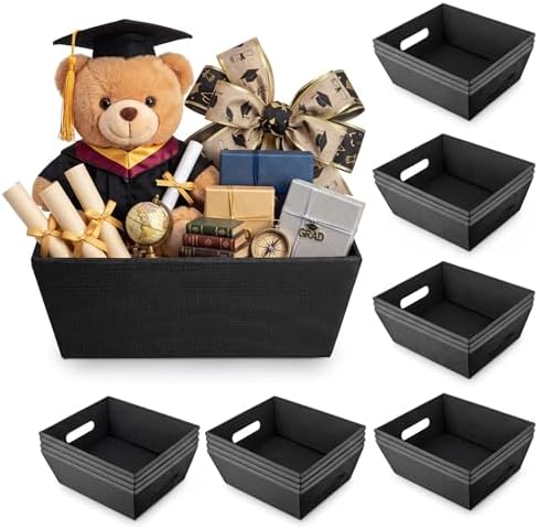 fainne 20 pcs gift baskets empty with handles on a desk or shelf