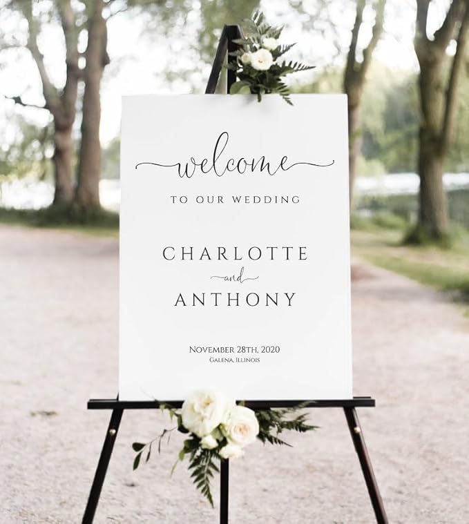 Wedding Welcome Sign, Welcome to our Wedding Sign, Minimalist Wedding Sign, Personalized Wedding Welcome Sign