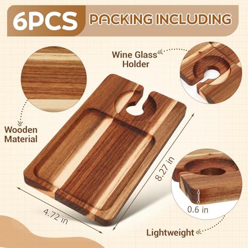 silifine 6 pcs wine appetizer plates with wine, close-up detail
